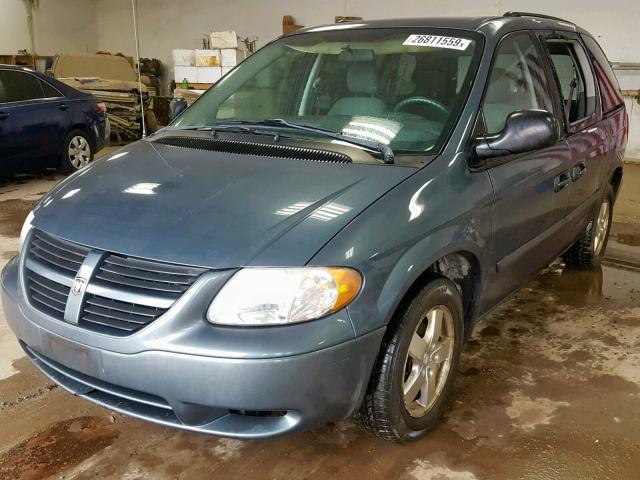 1D4GP45R47B237455 - 2007 DODGE CARAVAN SX BLUE photo 2