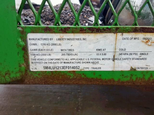 5M4LU1213EF014052 - 2014 UTILITY TRAILER GREEN photo 10