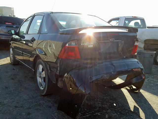 1FAHP34N57W355247 - 2007 FORD FOCUS ZX4 BLACK photo 3