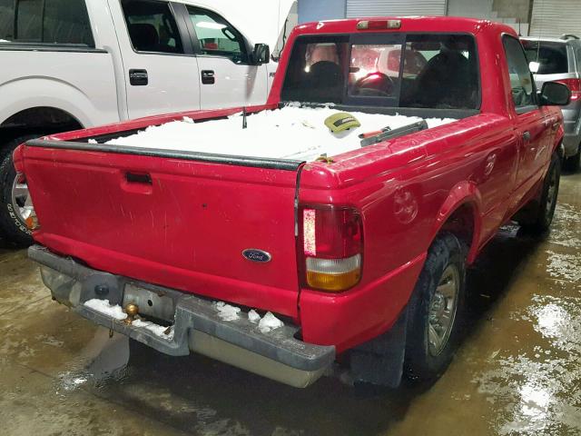 1FTYR10D52TA00725 - 2002 FORD RANGER RED photo 4