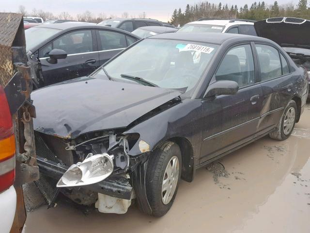 2HGES16385H048289 - 2005 HONDA CIVIC DX V BLACK photo 2