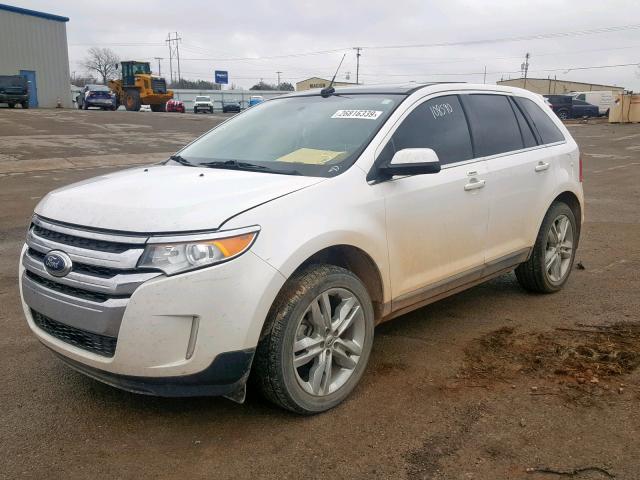 2FMDK3KC1DBB86491 - 2013 FORD EDGE LIMIT WHITE photo 2