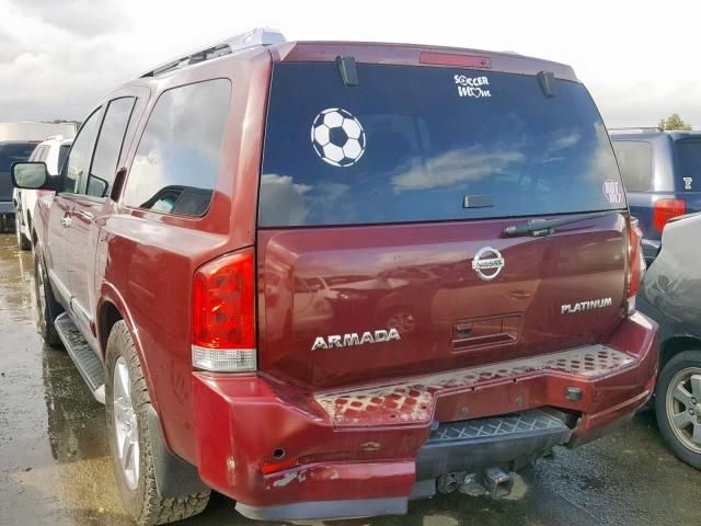 5N1AA0NDXCN620712 - 2012 NISSAN ARMADA SV BURGUNDY photo 3