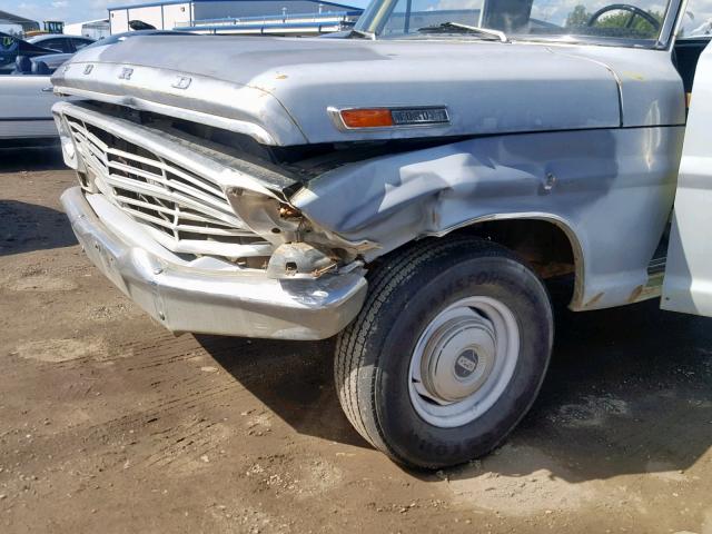 F10GRG97921 - 1970 FORD F100 SILVER photo 9