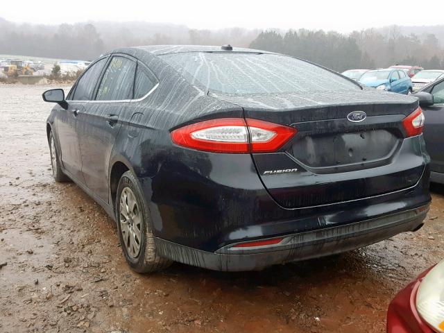 3FA6P0G75DR212560 - 2013 FORD FUSION S BLACK photo 3