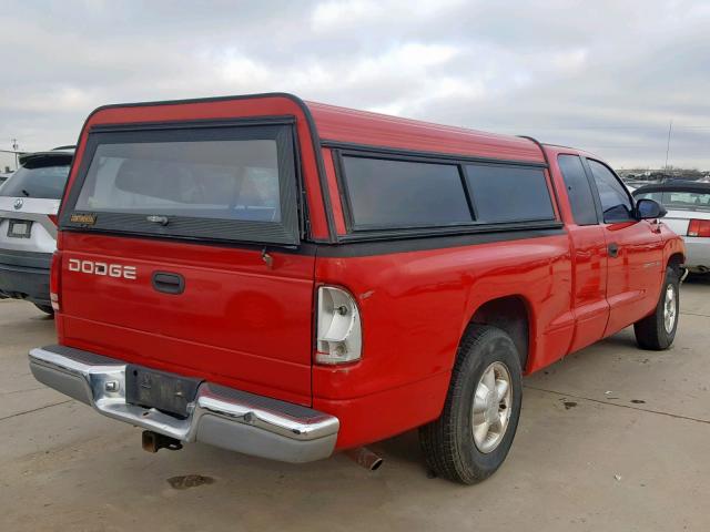 1B7GL22Y3WS500381 - 1998 DODGE DAKOTA RED photo 4