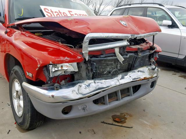 1B7GL22Y3WS500381 - 1998 DODGE DAKOTA RED photo 9