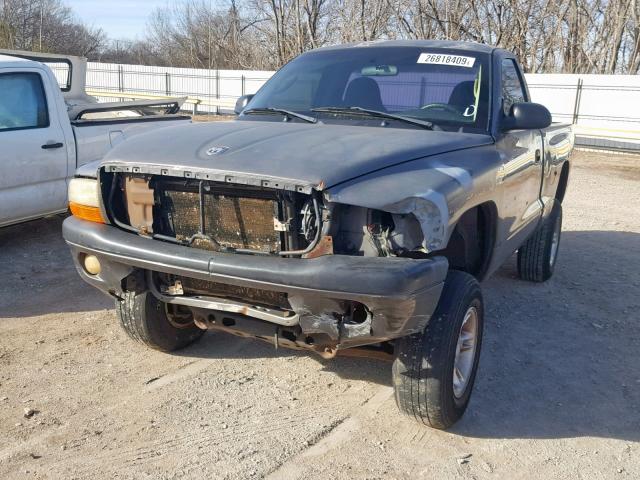 1B7GG36X22S510731 - 2002 DODGE DAKOTA SPO GRAY photo 2