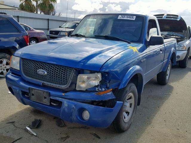 1FTYR10U71PB73699 - 2001 FORD RANGER BLUE photo 2