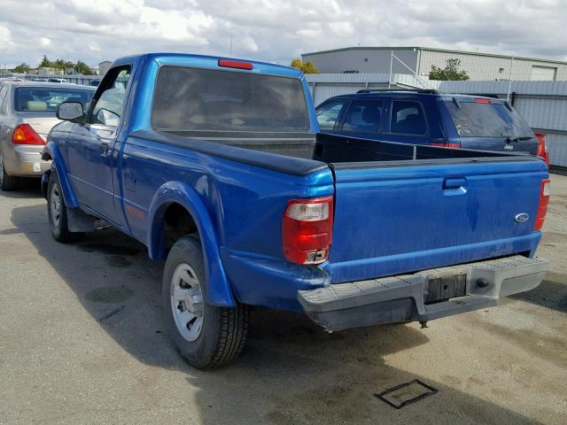 1FTYR10U71PB73699 - 2001 FORD RANGER BLUE photo 3