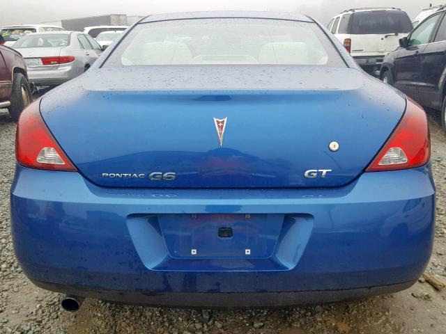 1G2ZH17N274244652 - 2007 PONTIAC G6 GT BLUE photo 9