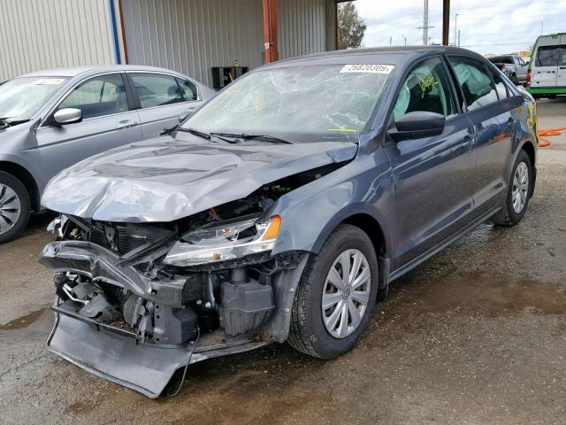 3VW2K7AJ6DM308342 - 2013 VOLKSWAGEN JETTA BASE BLUE photo 2