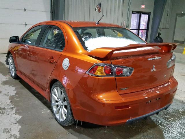 JA32U8FW6BU039905 - 2011 MITSUBISHI LANCER GTS ORANGE photo 3