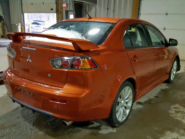 JA32U8FW6BU039905 - 2011 MITSUBISHI LANCER GTS ORANGE photo 4