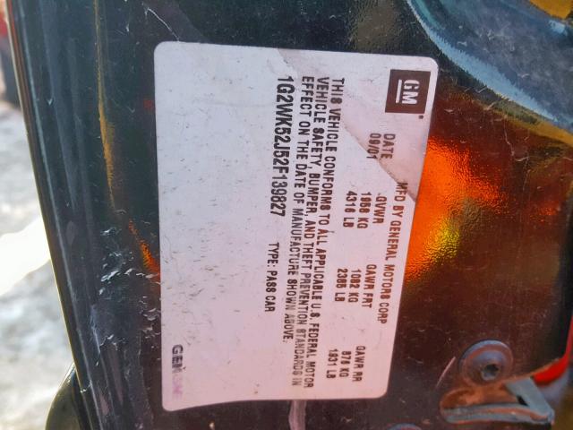 1G2WK52J52F139827 - 2002 PONTIAC GRAND PRIX BLACK photo 10