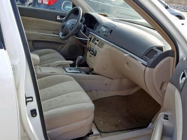 5NPET46C16H098067 - 2006 HYUNDAI SONATA GL WHITE photo 5