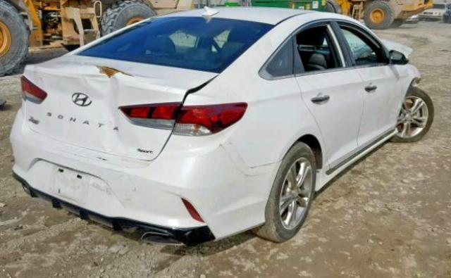 5NPE34AF2JH605133 - 2018 HYUNDAI SONATA SPO WHITE photo 4