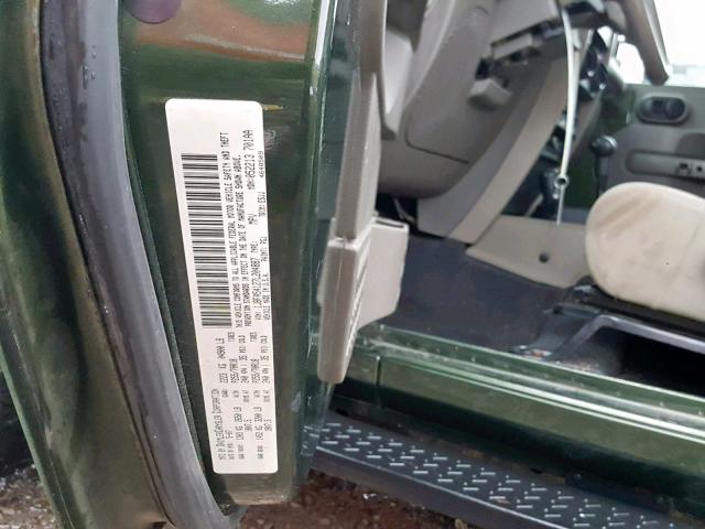 1J8FA54127L204887 - 2007 JEEP WRANGLER S GREEN photo 10