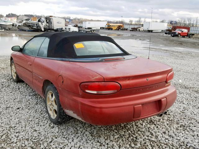 3C3EL55H4XT552921 - 1999 CHRYSLER SEBRING JX BURGUNDY photo 3