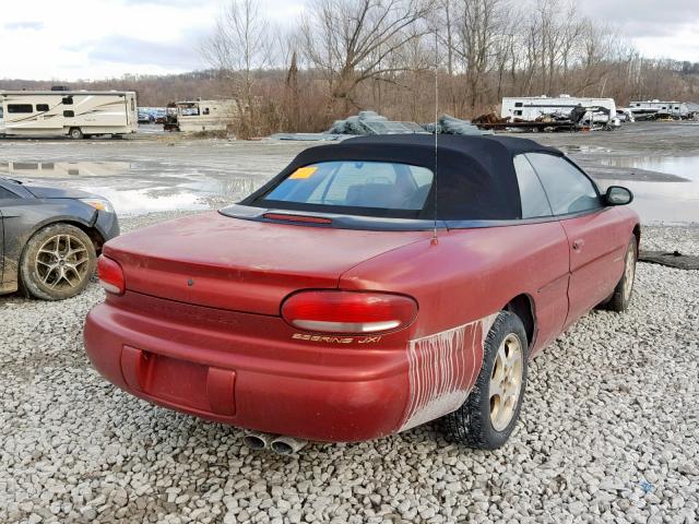 3C3EL55H4XT552921 - 1999 CHRYSLER SEBRING JX BURGUNDY photo 4