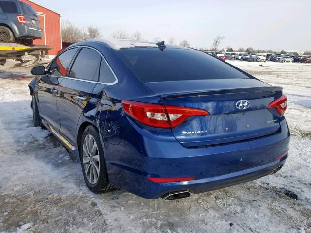 5NPE34AF9HH442717 - 2017 HYUNDAI SONATA SPO BLUE photo 3