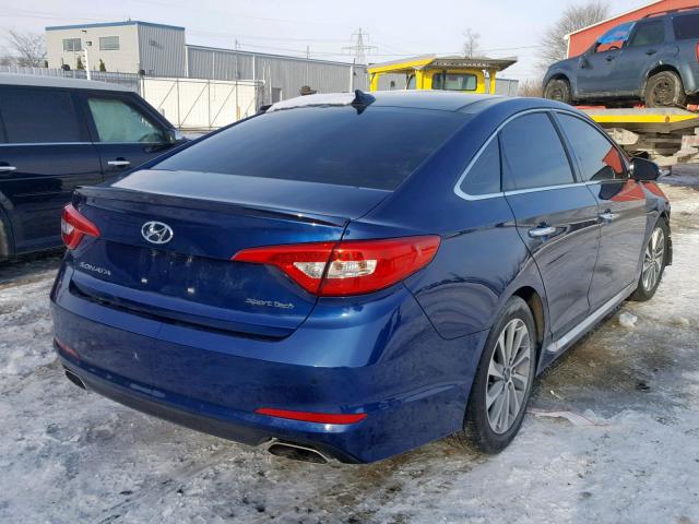 5NPE34AF9HH442717 - 2017 HYUNDAI SONATA SPO BLUE photo 4