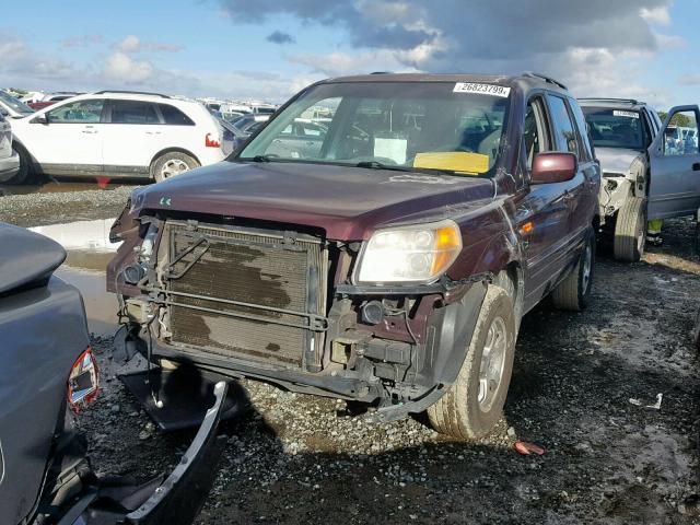 5FNYF28368B018057 - 2008 HONDA PILOT SE BURGUNDY photo 2