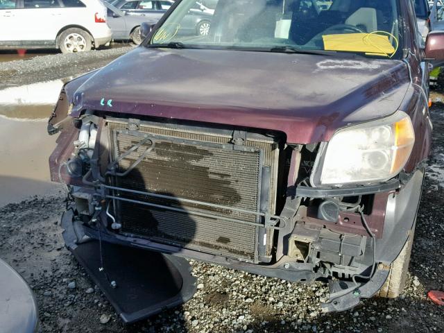 5FNYF28368B018057 - 2008 HONDA PILOT SE BURGUNDY photo 9