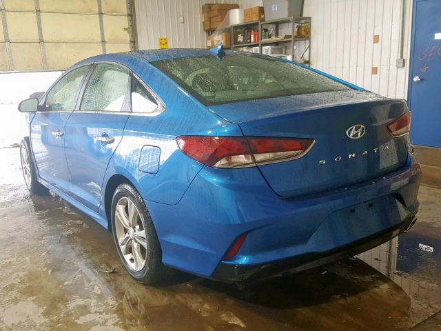 5NPE34AF2JH658933 - 2018 HYUNDAI SONATA SPO BLUE photo 3