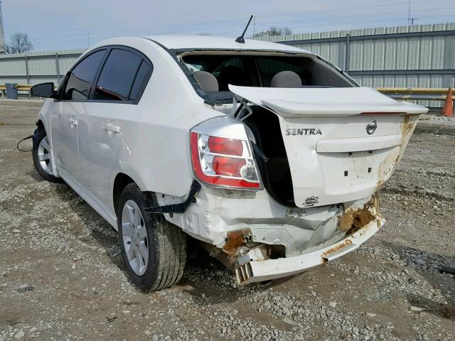 3N1AB6APXAL718157 - 2010 NISSAN SENTRA 2.0 WHITE photo 3