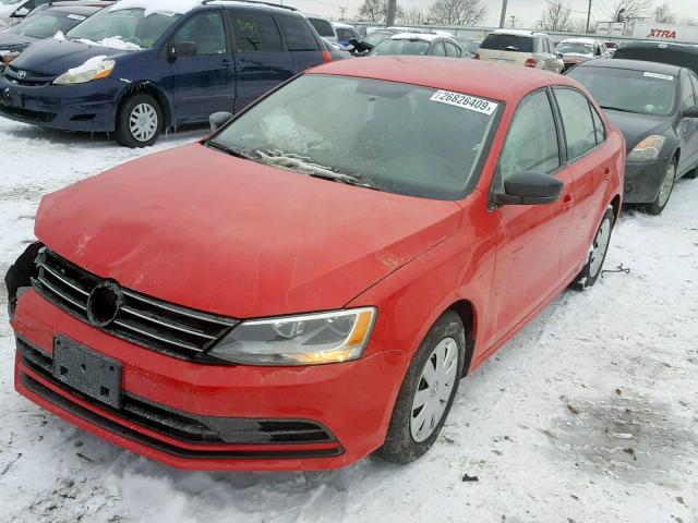 3VW2K7AJ9FM421205 - 2015 VOLKSWAGEN JETTA BASE Կարմիր լուսանկար 2