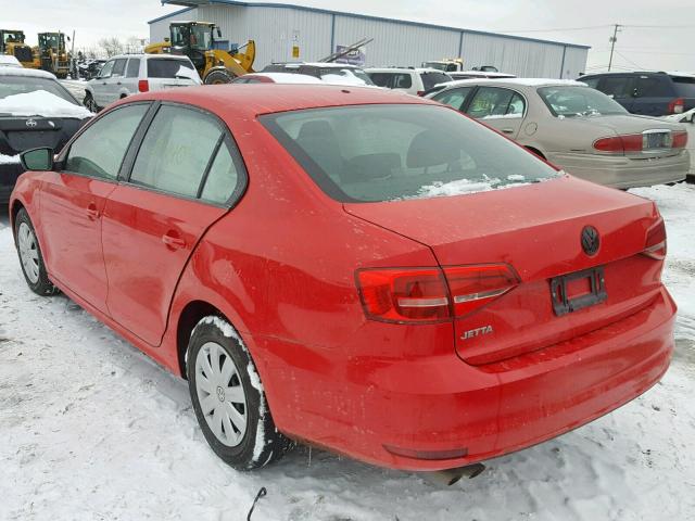 3VW2K7AJ9FM421205 - 2015 VOLKSWAGEN JETTA BASE Կարմիր լուսանկար 3