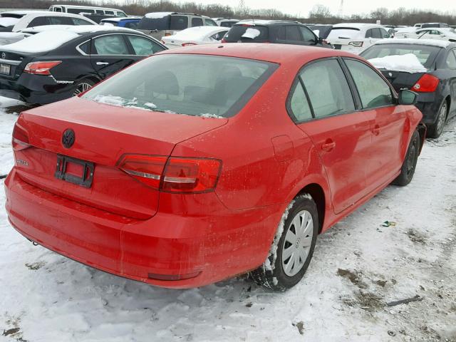 3VW2K7AJ9FM421205 - 2015 VOLKSWAGEN JETTA BASE Կարմիր լուսանկար 4