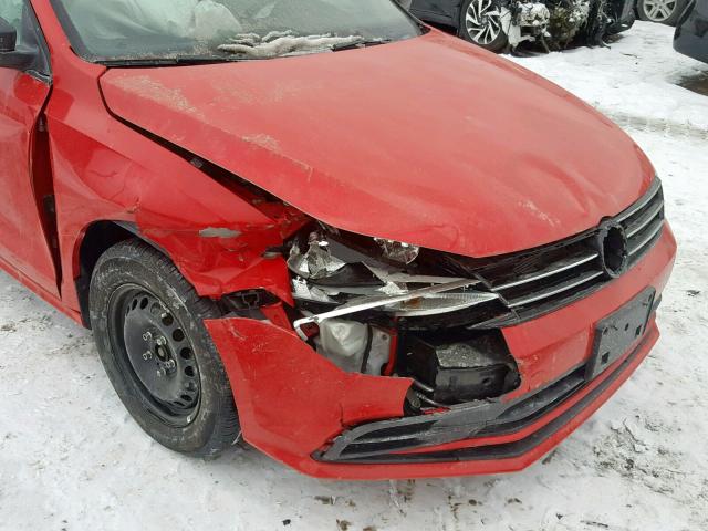 3VW2K7AJ9FM421205 - 2015 VOLKSWAGEN JETTA BASE Կարմիր լուսանկար 9