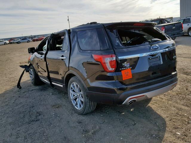 1FM5K7FH2GGB17971 - 2016 FORD EXPLORER L BLACK photo 3