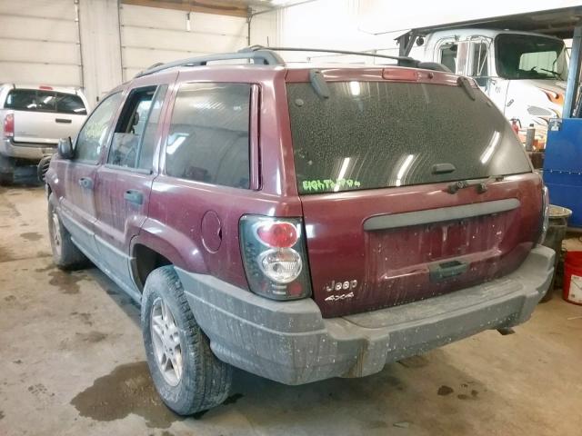 1J8GW48S42C146647 - 2002 JEEP GRAND CHER MAROON photo 3