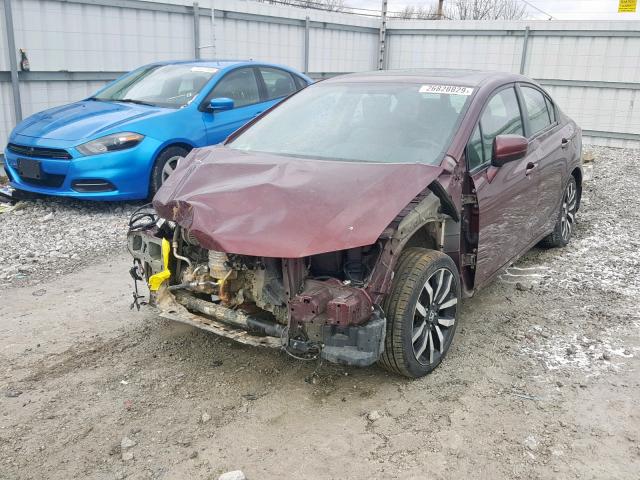 19XFB2F96EE067576 - 2014 HONDA CIVIC EXL MAROON photo 2