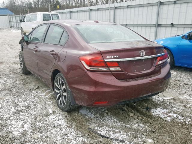 19XFB2F96EE067576 - 2014 HONDA CIVIC EXL MAROON photo 3