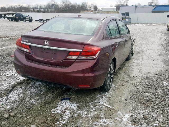 19XFB2F96EE067576 - 2014 HONDA CIVIC EXL MAROON photo 4