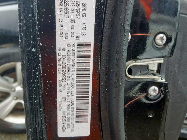 1C4NJDBB1GD507923 - 2016 JEEP COMPASS SP შავი ფოტო 10