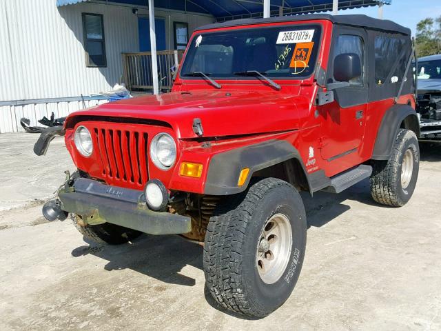 1J4FA49S84P786320 - 2004 JEEP WRANGLER / RED photo 2