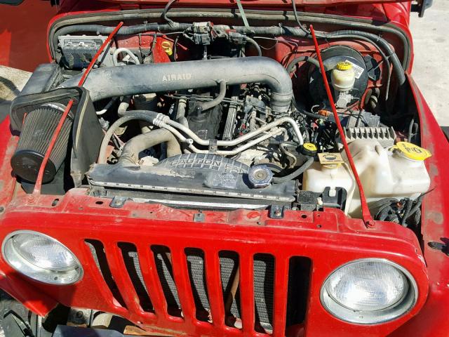 1J4FA49S84P786320 - 2004 JEEP WRANGLER / RED photo 7