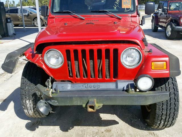 1J4FA49S84P786320 - 2004 JEEP WRANGLER / RED photo 9