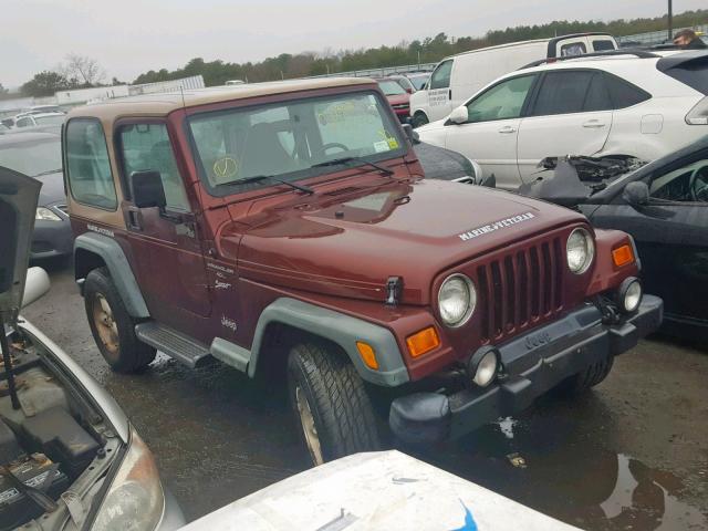 1J4FA49S31P306955 - 2001 JEEP WRANGLER / BURGUNDY photo 1