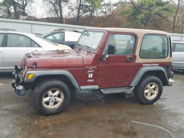 1J4FA49S31P306955 - 2001 JEEP WRANGLER / BURGUNDY photo 9