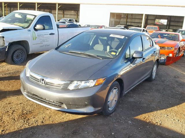 2HGFB2F67CH551412 - 2012 HONDA CIVIC HF GRAY photo 2