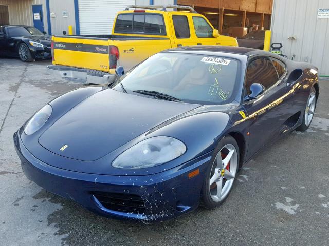 ZFFYU51AXY0121319 - 2000 FERRARI 360 MODENA BLUE photo 2