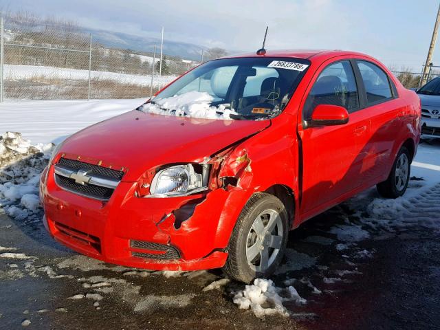 KL1TD56E49B611871 - 2009 CHEVROLET AVEO LS RED photo 2