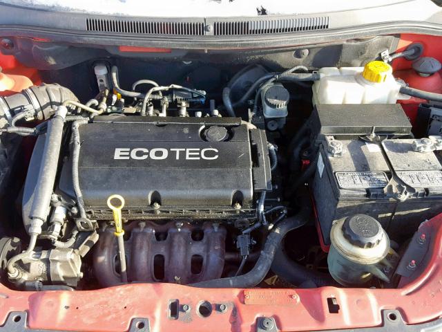 KL1TD56E49B611871 - 2009 CHEVROLET AVEO LS RED photo 7