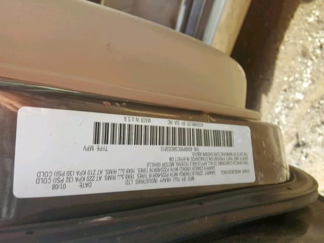 4S4BP60C386353810 - 2008 SUBARU OUTBACK BROWN photo 10